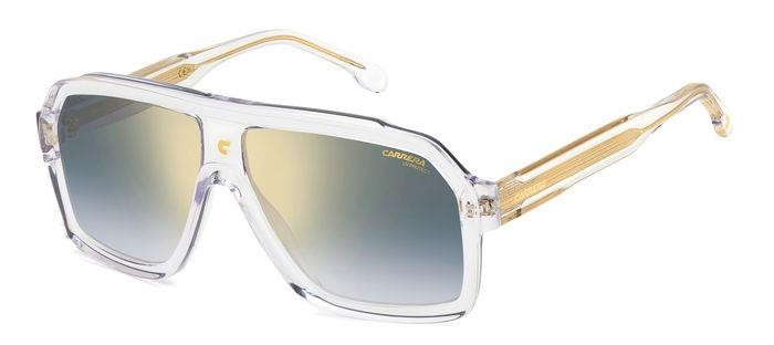 Sonnenbrillen Carrera CARRERA 1053/S 205919 (900 1V) farbe crystal form rechteckig gläser blue shaded gold mirror