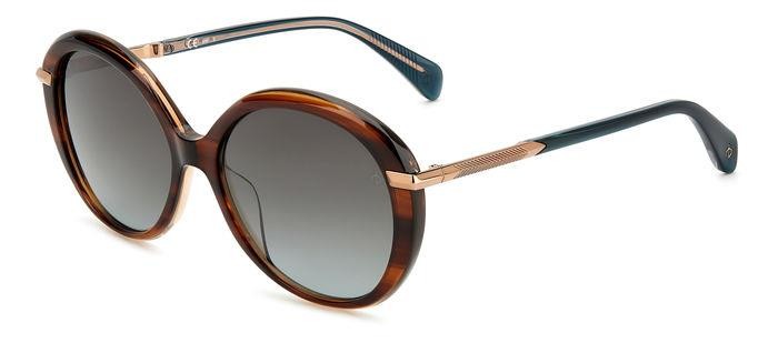 Sonnenbrillen Rag & Bone Rnb1075/S 205935 (EX4 9O) farbe brown horn form rund gläser dark grey shaded