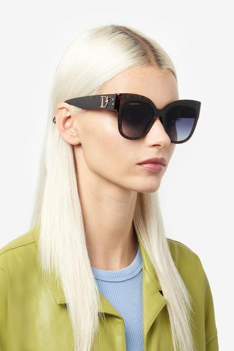 Sonnenbrillen Dsquared2 D2 0097/S 205953 (086 9O) farbe havana form rund gläser dark grey shaded