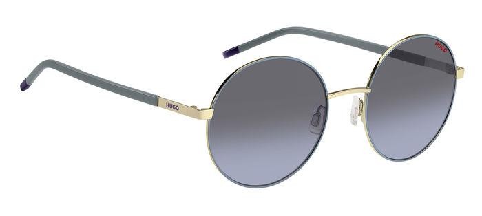 Sonnenbrillen Hugo HG 1237/S 205954 (KY2 GB) farbe blue gold form rund gläser grey azure