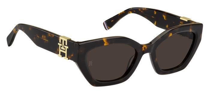 Sunglasses Tommy Hilfiger TH 1979/S 205969 (086 70) color havana shape cat eye lenses brown