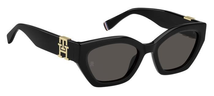 Sunglasses Tommy Hilfiger TH 1979/S 205969 (807 IR) color black shape cat eye lenses grey
