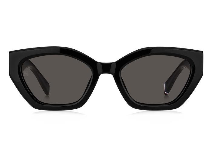 Sunglasses Tommy Hilfiger TH 1979/S 205969 (807 IR) color black shape cat eye lenses grey