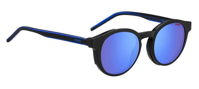Brillen Hugo HG 1244/CS 205998 (D51 XT) farbe black blue form rund gläser blu sky mirror