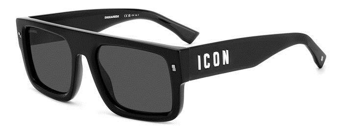 Occhiali da sole Dsquared2 ICON 0008/S 206052 (807 IR) colore black forma rettangolare lenti grey