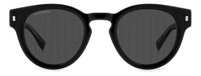 Sonnenbrillen Dsquared2 D2 0077/S 206065 (807 IR) farbe black form rund gläser grey