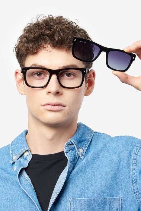 Brillen Dsquared2 D2 0100/CS 206070 (086 UC) + Clip-on form rechteckig 