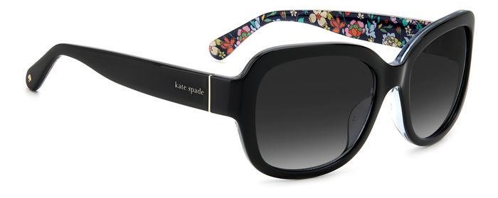 Sunglasses Kate Spade LAYNE/S 206096 (807 9O) color black shape round lenses dark grey shaded