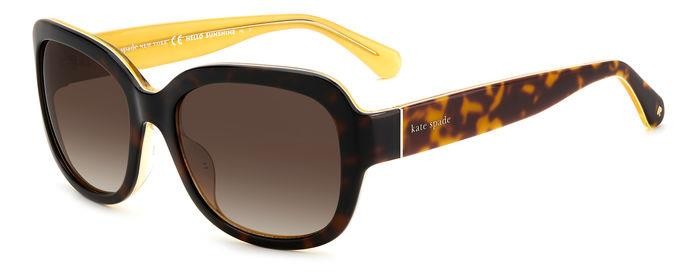 Sonnenbrillen Kate Spade LAYNE/S 206096 (HJV HA) farbe havana yellow form rund gläser brown shaded
