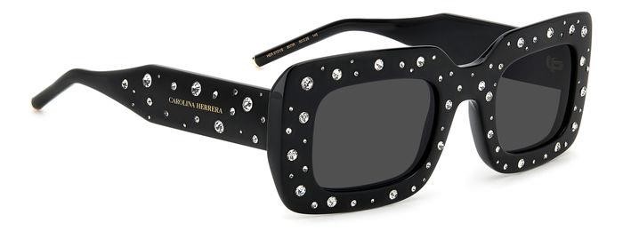 Occhiali da sole Carolina Herrera Her 0131/S 206102 (807 IR) colore black forma rettangolare lenti grey