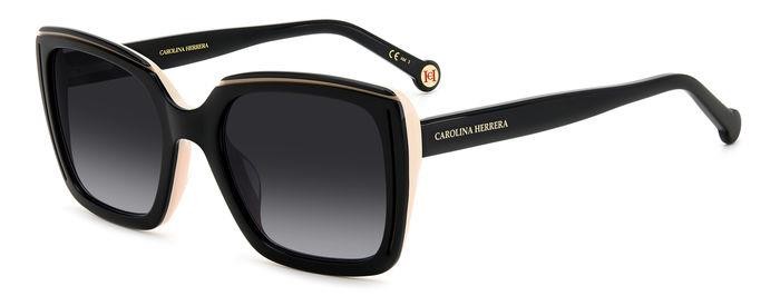 Occhiali da sole Carolina Herrera Her 0143/G 206110 (KDX 9O) colore black nude forma rettangolare lenti dark grey shaded