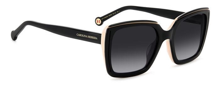 Occhiali da sole Carolina Herrera Her 0143/G 206110 (KDX 9O) colore black nude forma rettangolare lenti dark grey shaded