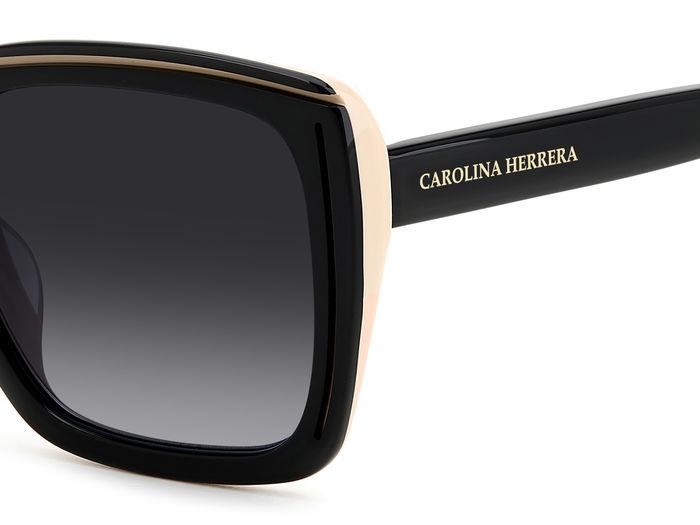 Occhiali da sole Carolina Herrera Her 0143/G 206110 (KDX 9O) colore black nude forma rettangolare lenti dark grey shaded