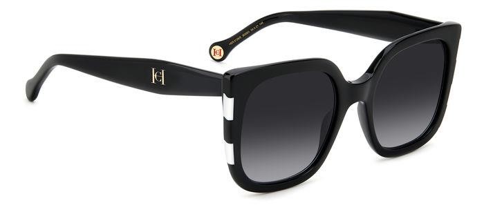 Occhiali da sole Carolina Herrera Her 0128/S 206124 (80S 9O) colore black white forma cat eye lenti dark grey shaded