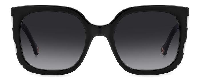Occhiali da sole Carolina Herrera Her 0128/S 206124 (80S 9O) colore black white forma cat eye lenti dark grey shaded