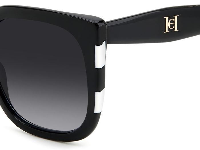 Occhiali da sole Carolina Herrera Her 0128/S 206124 (80S 9O) colore black white forma cat eye lenti dark grey shaded