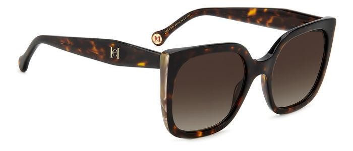 Occhiali da sole Carolina Herrera Her 0128/S 206124 (C9K HA) colore havana white forma cat eye lenti brown shaded