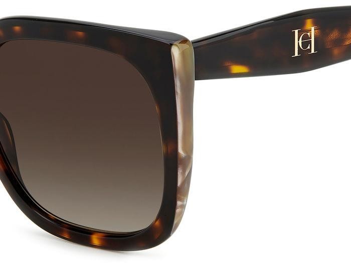 Occhiali da sole Carolina Herrera Her 0128/S 206124 (C9K HA) colore havana white forma cat eye lenti brown shaded