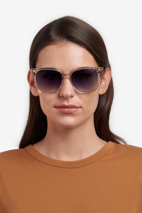 Sonnenbrillen Carrera 3002/S 206153 (10A 08) farbe beige form quadratisch gläser dk blue shaded