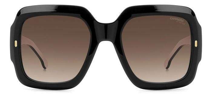 Sonnenbrillen Carrera 3004/S 206154 (80S HA) farbe black white form quadratisch gläser brown shaded