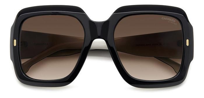 Sonnenbrillen Carrera 3004/S 206154 (80S HA) farbe black white form quadratisch gläser brown shaded