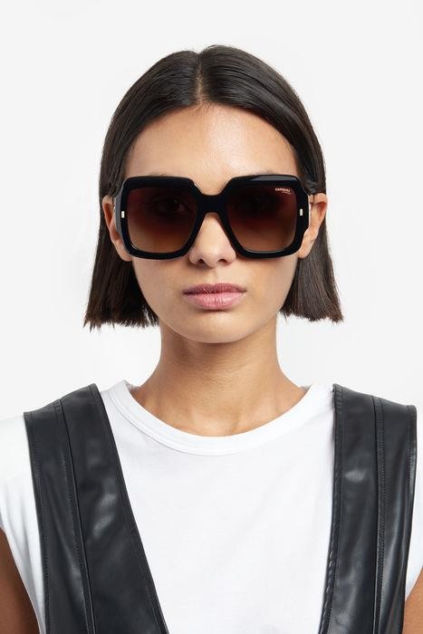 Sonnenbrillen Carrera 3004/S 206154 (80S HA) farbe black white form quadratisch gläser brown shaded