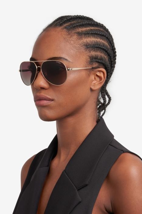 Sonnenbrillen Carrera 3005/S 206155 (06J LA) farbe gold havana form aviator gläser brown shaded polarized