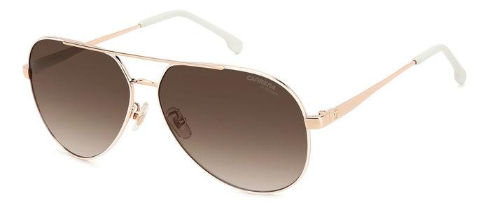 Sonnenbrillen Carrera 3005/S 206155 (R1A HA) farbe white copper gold form aviator gläser brown shaded