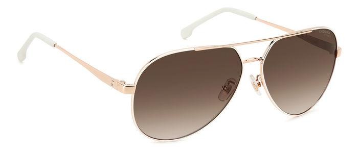 Sonnenbrillen Carrera 3005/S 206155 (R1A HA) farbe white copper gold form aviator gläser brown shaded