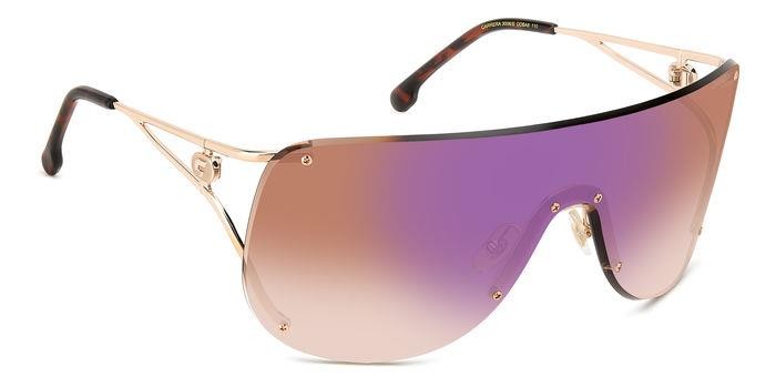 Occhiali da sole Carrera 3006/S 206158 (DDB A8) colore gold copper forma mask lenti brown shaded blue mirror