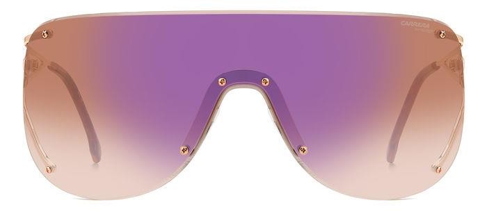 Occhiali da sole Carrera 3006/S 206158 (DDB A8) colore gold copper forma mask lenti brown shaded blue mirror