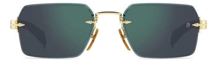 Sunglasses David Beckham Db 7109/S 206169 (06J MT) color gold havana shape rectangle lenses green mirror