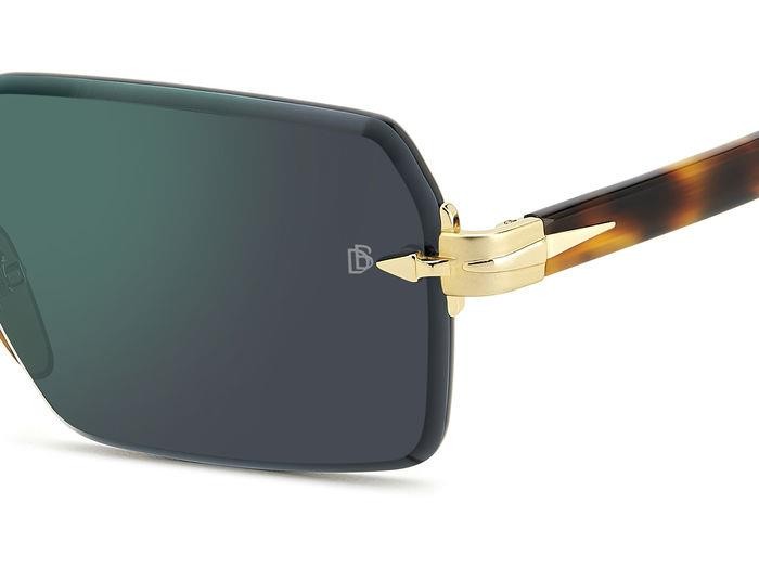 Sunglasses David Beckham Db 7109/S 206169 (06J MT) color gold havana shape rectangle lenses green mirror