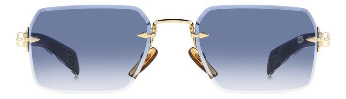 Sunglasses David Beckham Db 7109/S 206169 (RHL 08) color gold black_ shape rectangle lenses dk blue shaded