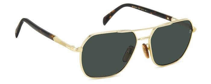 Sunglasses David Beckham Db 1128/G 206170 (06J QT) color gold havana shape navigator lenses green