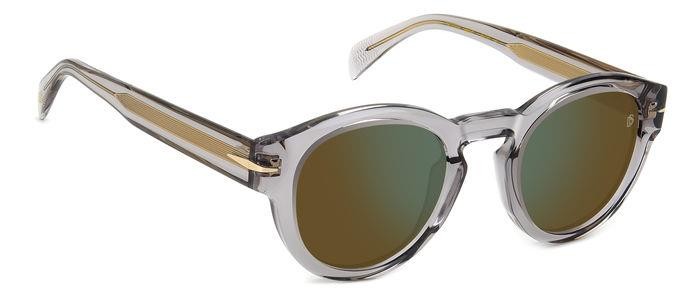 Sunglasses David Beckham Db 7110/S 206171 (KB7 MT) color grey shape pantos lenses green mirror
