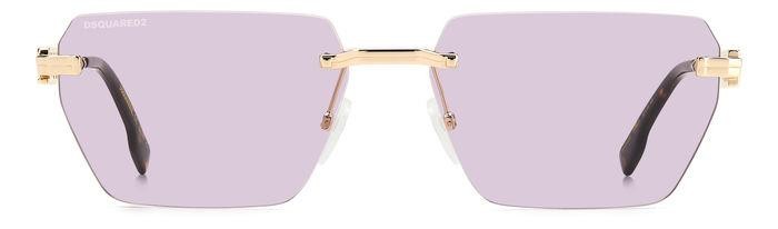 Occhiali da sole Dsquared2 D2 0102/S 206237 (EYR UR) colore gold pink forma geometrico lenti viola