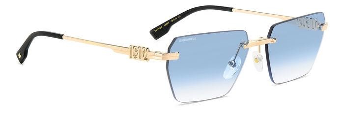 Occhiali da sole Dsquared2 D2 0102/S 206237 (LKS ST) colore gold blue forma geometrico lenti azure shaded