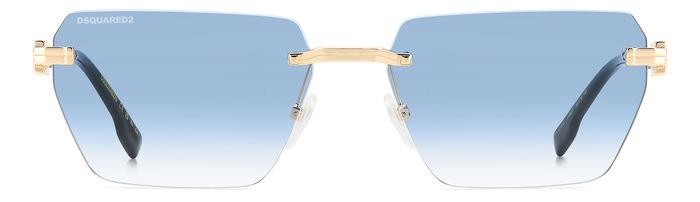Occhiali da sole Dsquared2 D2 0102/S 206237 (LKS ST) colore gold blue forma geometrico lenti azure shaded