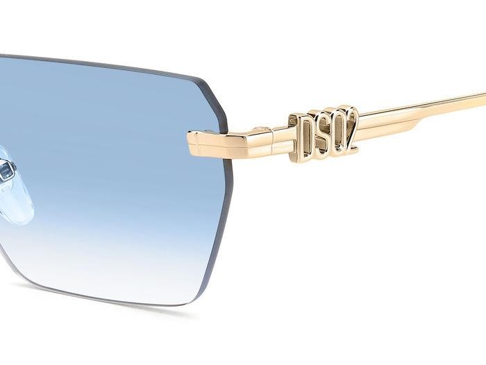 Occhiali da sole Dsquared2 D2 0102/S 206237 (LKS ST) colore gold blue forma geometrico lenti azure shaded