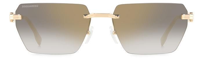 Occhiali da sole Dsquared2 D2 0102/S 206237 (RHL FQ) colore gold black_ forma geometrico lenti grey shaded gold mirror