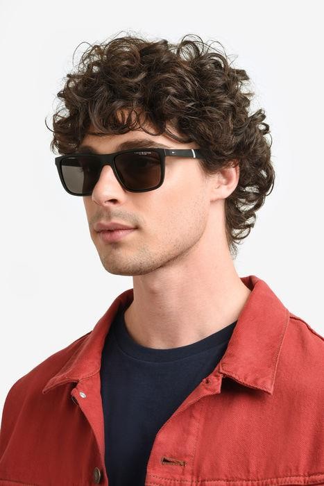 Sunglasses Tommy Hilfiger Th 2043/S 206287 (003 M9) color matte black shape rectangle lenses grey polarized