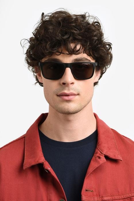 Sunglasses Tommy Hilfiger Th 2043/S 206287 (003 M9) color matte black shape rectangle lenses grey polarized
