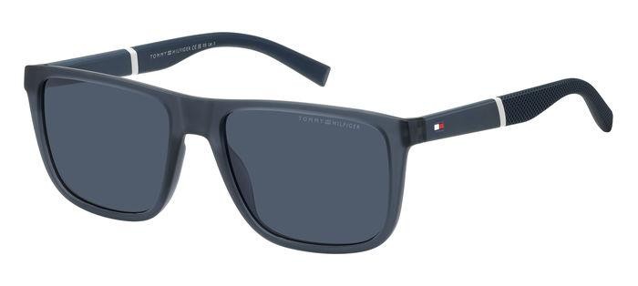 Sunglasses Tommy Hilfiger Th 2043/S 206287 (IPQ KU) color matte blue blue shape rectangle lenses blue