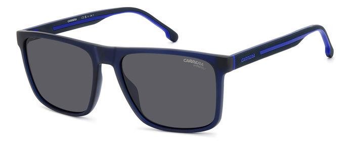 Sunglasses Carrera 8064/S 206300 (FLL IR) color matte blue shape square lenses grey
