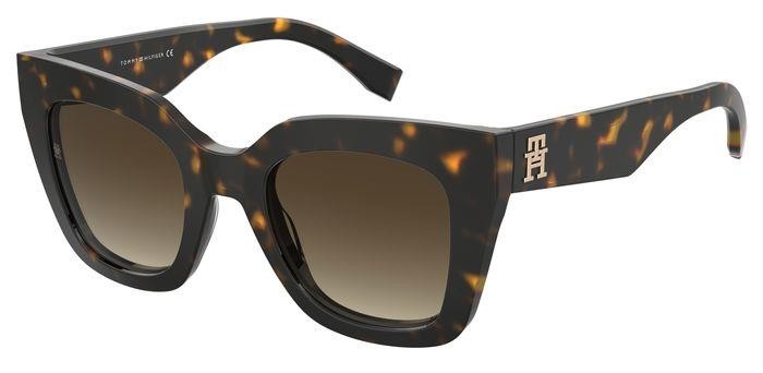 Sunglasses Tommy Hilfiger Th 2051/S 206304 (086 HA) color havana shape cat eye lenses brown shaded