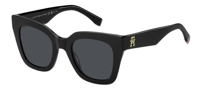 Sunglasses Tommy Hilfiger Th 2051/S 206304 (807 IR) color black shape cat eye lenses grey