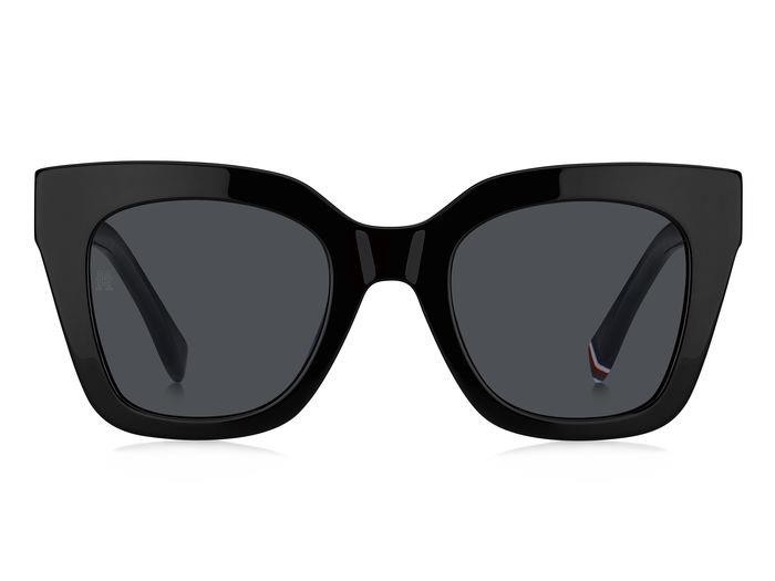 Sunglasses Tommy Hilfiger Th 2051/S 206304 (807 IR) color black shape cat eye lenses grey