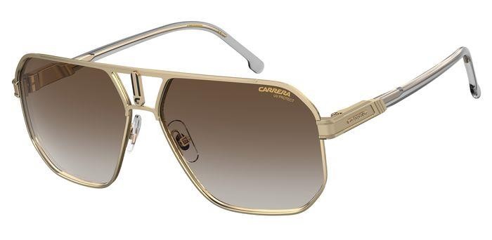Sunglasses Carrera 1062/S 206333 (J5G 86) color gold shape navigator lenses black brown green antireflex