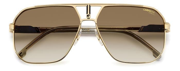 Sunglasses Carrera 1062/S 206333 (J5G 86) color gold shape navigator lenses black brown green antireflex